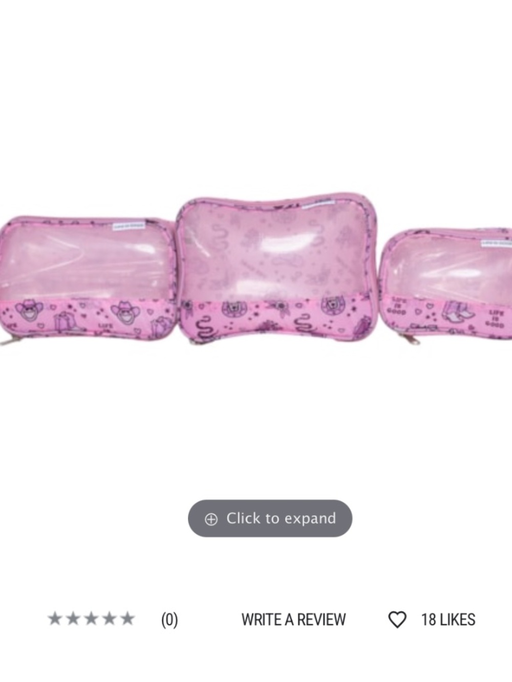 Life Is Good Howdy Pink Packing Cubes Set